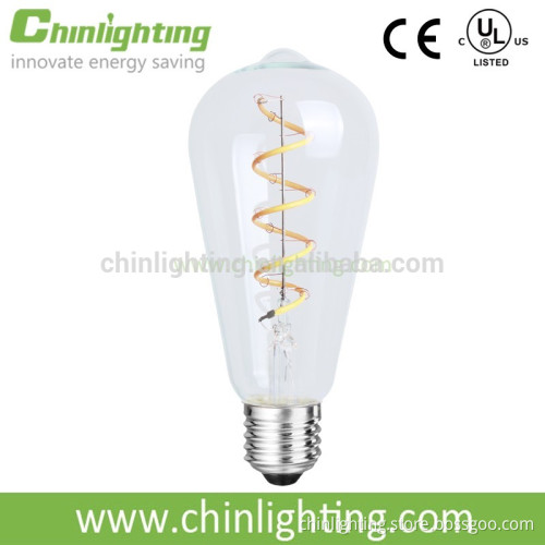 Dimmable Vintage Edison LED Bulb 4W 40W ST64 Antique LED Bulb Squirrel Cage Filament Light For Decorate Home
